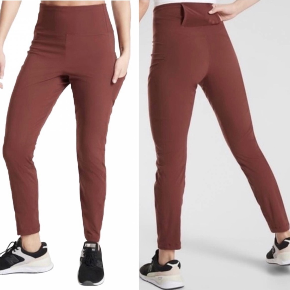 Athleta Rust Brown Trekkie Hybrid crop Workout/Outdoor Everyday Pants